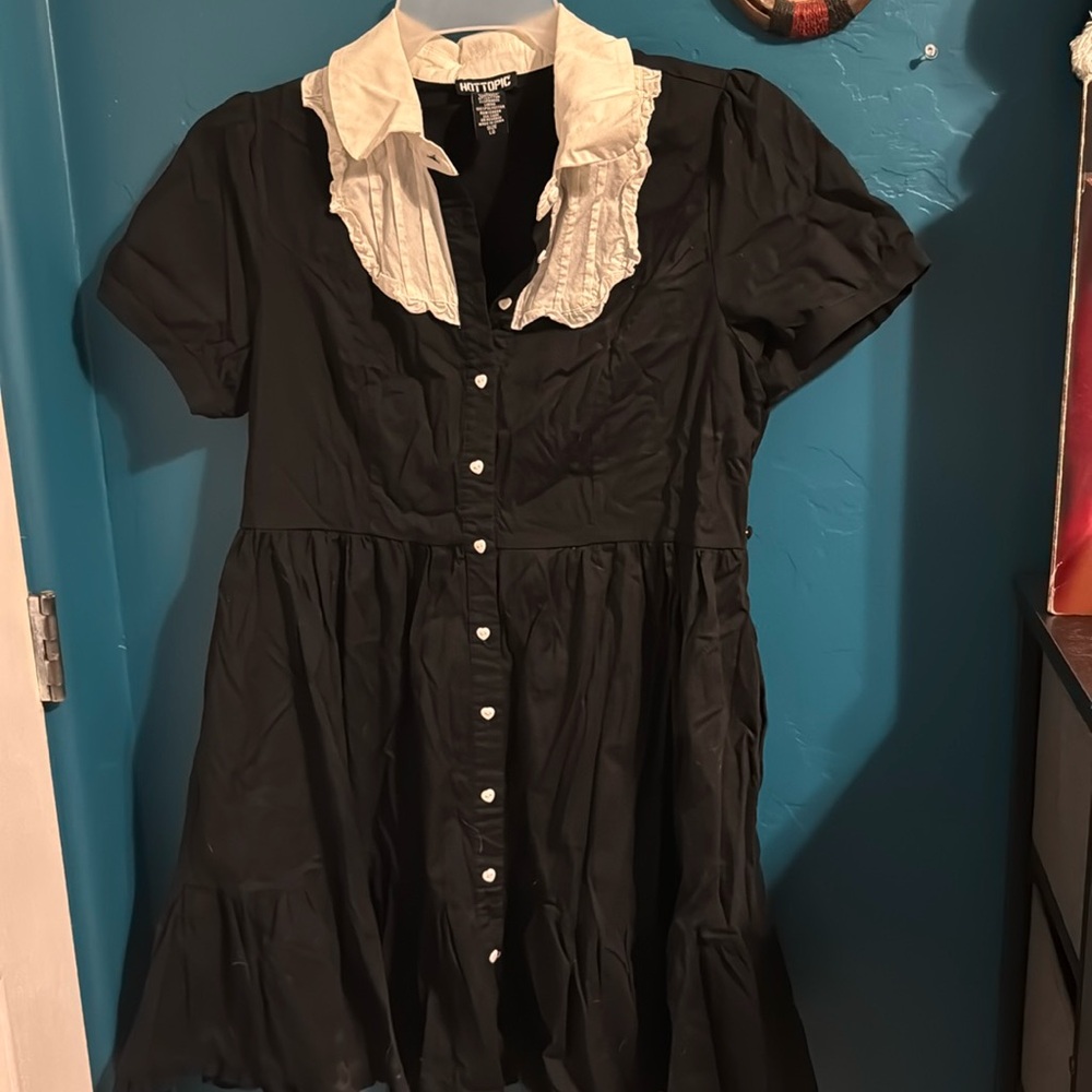 Black and white button down dress